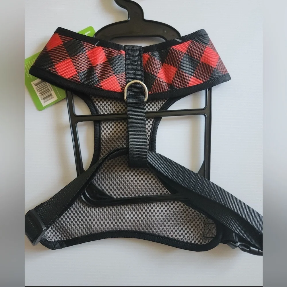NWOT - Unique Petz Small Dog Black and Red Step-In Harness - Size S